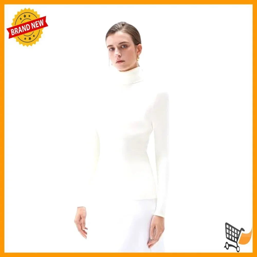 Cashmere Blend Turtleneck Sweater, Size XS-S-M-L-XL, Winter Thermal Top